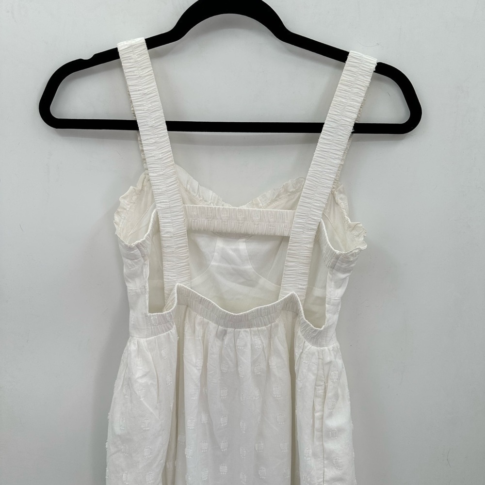 AMERICAN EAGLE Swiss dot white woman cotton milkmaid cottagecore midi dress XS - Picture 9 of 16